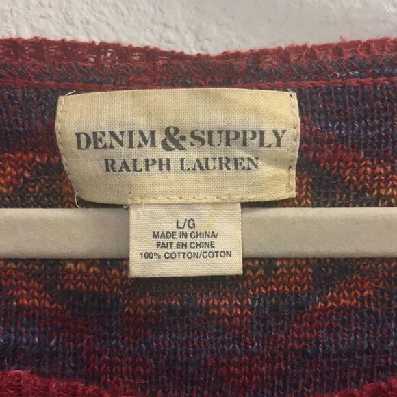 ✨Ralph Lauren Denim & Supply Printed Crew Neck Sz Large Pullover✨ - Picture 6 of 7